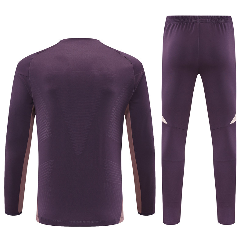 player version 24-25 Arsenal purple with pink stripe pullover sweater tracksuit