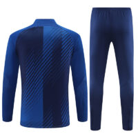005-31 23-24 Bar color blue half zipper sweater tracksuit