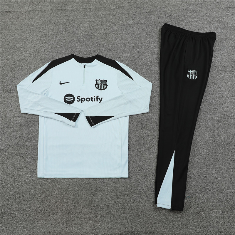 player version 24-25 Bar light gray with black half zipper training tracksuit