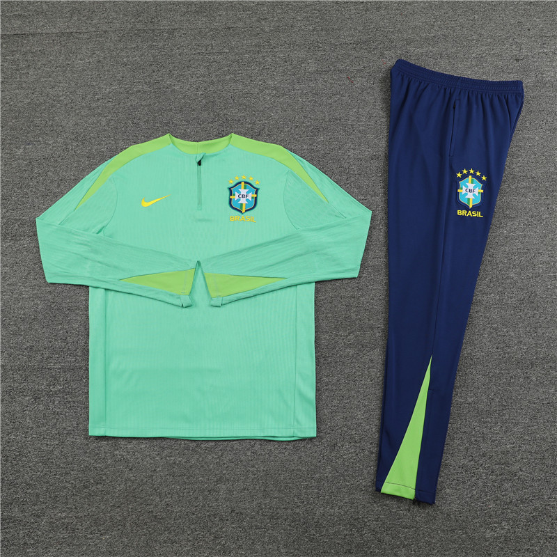 005-315 player version 24-25 Brazil green half zipper training tracksuit
