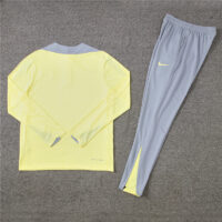 player version 24-25 CA light yellow with gray half zipper training tracksuit