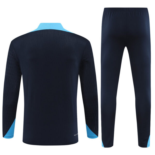 player version 24-25 Chelsea navy blue with light blue half zipper training tracksuit - Image 5