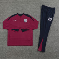 005-324 player version 24-25 England red with navy blue half zipper training tracksuit