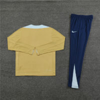 player version 24-25 France gold with white half zipper training tracksuit