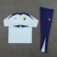 player version 24-25 France light blue with navy blue half zipper training tracksuit
