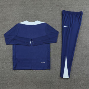 player version 24-25 France navy blue with light blue half zipper training tracksuit - Image 5