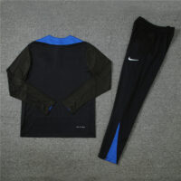 player version 24-25 Inter black with blue half zipper training tracksuit