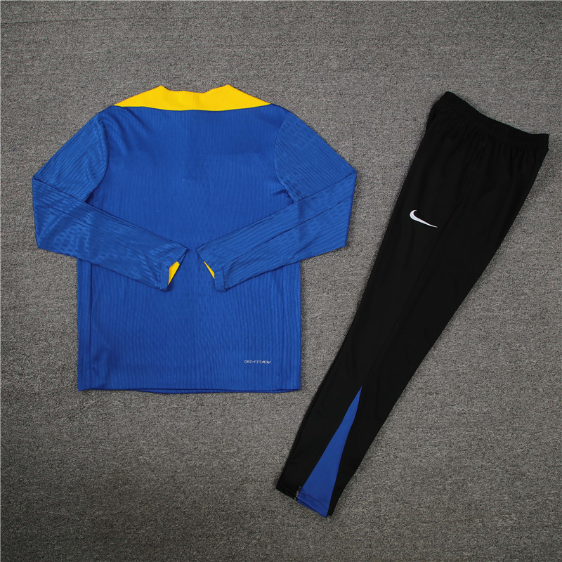 005-331 player version 24-25 Inter color blue with yellow half zipper training tracksuit
