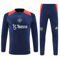 player version 24-25 Manud navy blue with red pullover training tracksuit