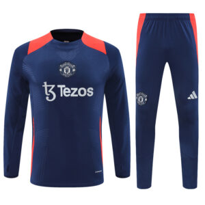 player version 24-25 Manud navy blue with red pullover training tracksuit - Image 5
