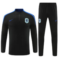 player version 24-25 Netherlands black with blue half zipper training tracksuit