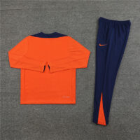 player version 24-25 Netherlands orange with navy blue half zipper training tracksuit