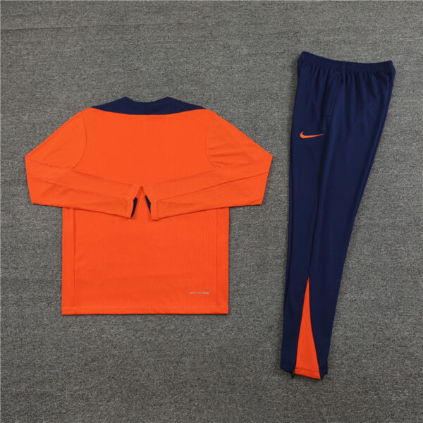 player version 24-25 Netherlands orange with navy blue half zipper training tracksuit - Image 5