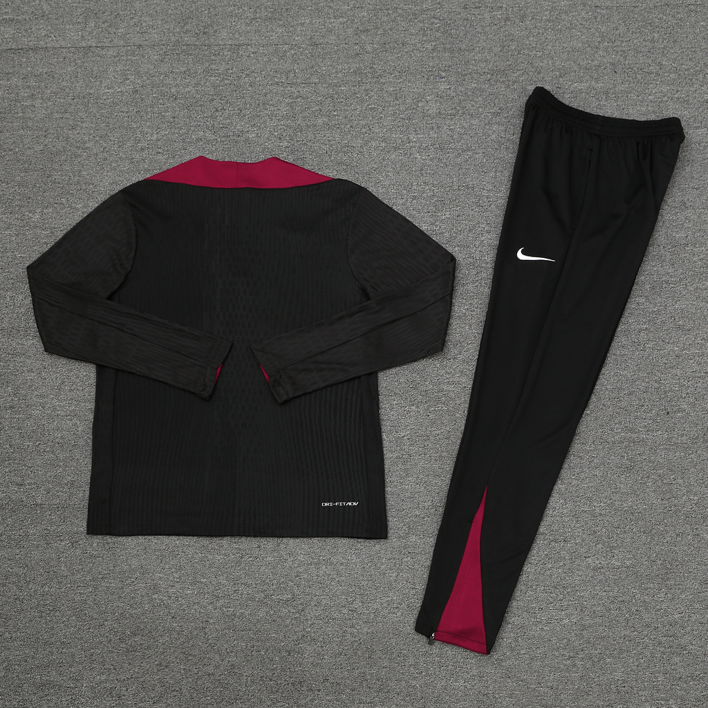 player version 24-25 PS G black with red stripe half zipper training tracksuit