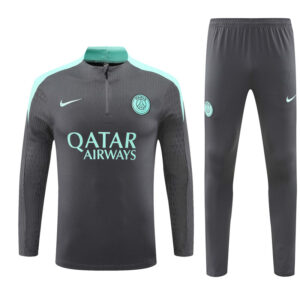 player version 24-25 PS G dark gray with light green half zipper training tracksuit - Image 5