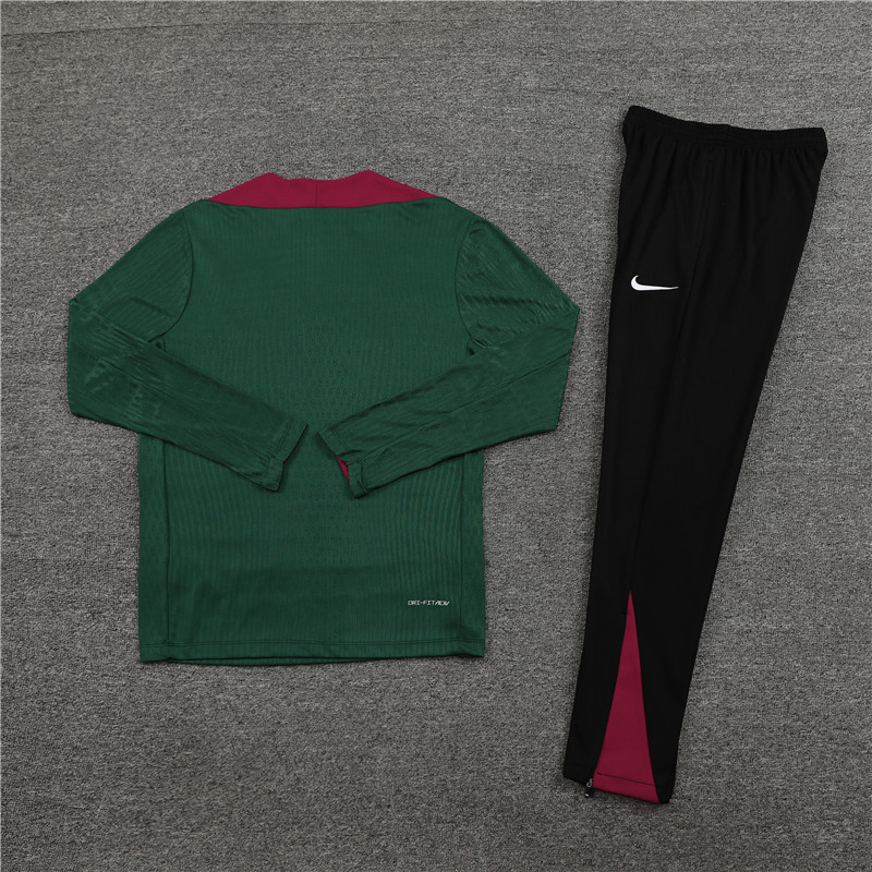player version 24-25 PS G green with red half zipper training tracksuit