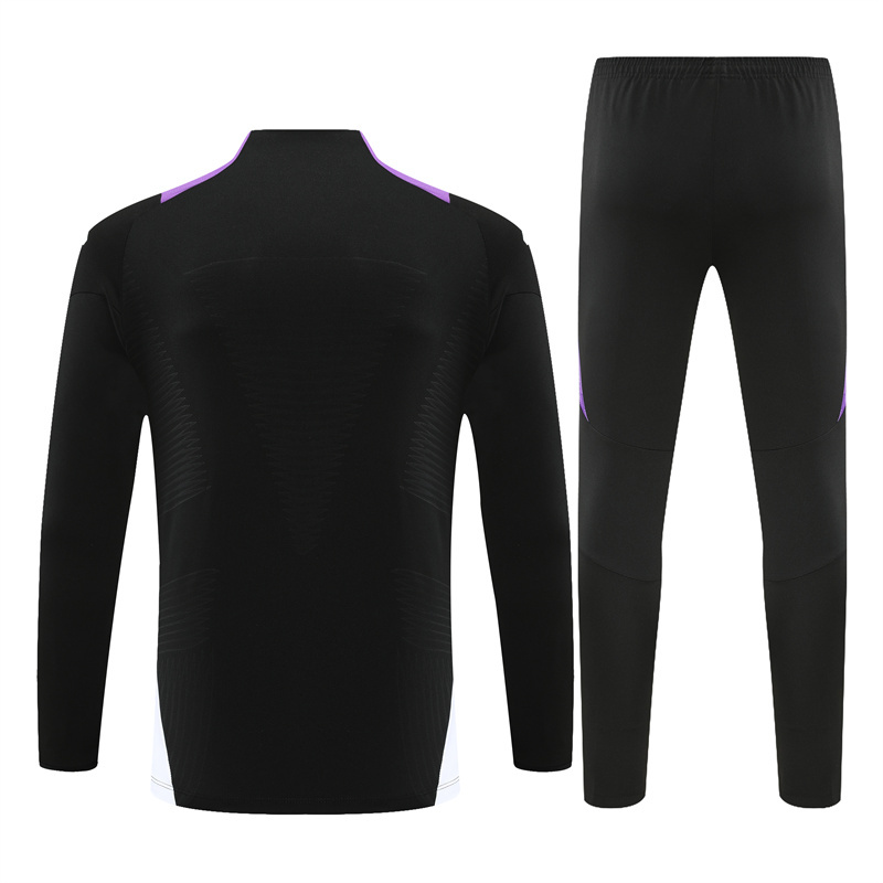 005-351 player version 24-25 Real Madrid black with purple pullover training tracksuit