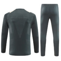005-353 player version 24-25 Real Madrid dark gray with beige half zipper training tracksuit