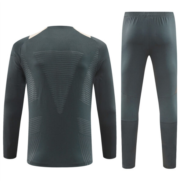 player version 24-25 Real Madrid dark gray with beige half zipper training tracksuit - Image 5