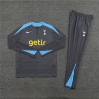 005-355 player version 24-25 Tottenham dark gray with blue half zipper training tracksuit