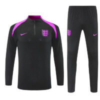 player version 25-26 England black with purple half zipper sweater tracksuit