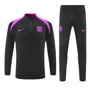player version 25-26 England black with purple half zipper sweater tracksuit - Image 5