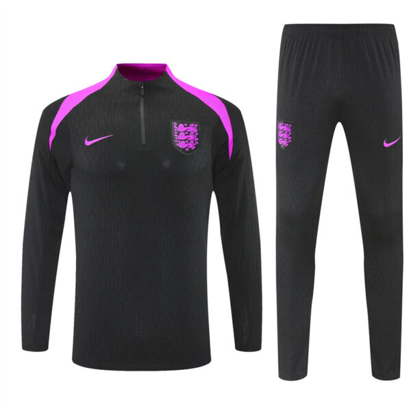 player version 25-26 England black with purple half zipper sweater tracksuit - Image 5