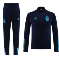 with embossed 2023 Argentina navy blue with purple half zipper training tracksuit