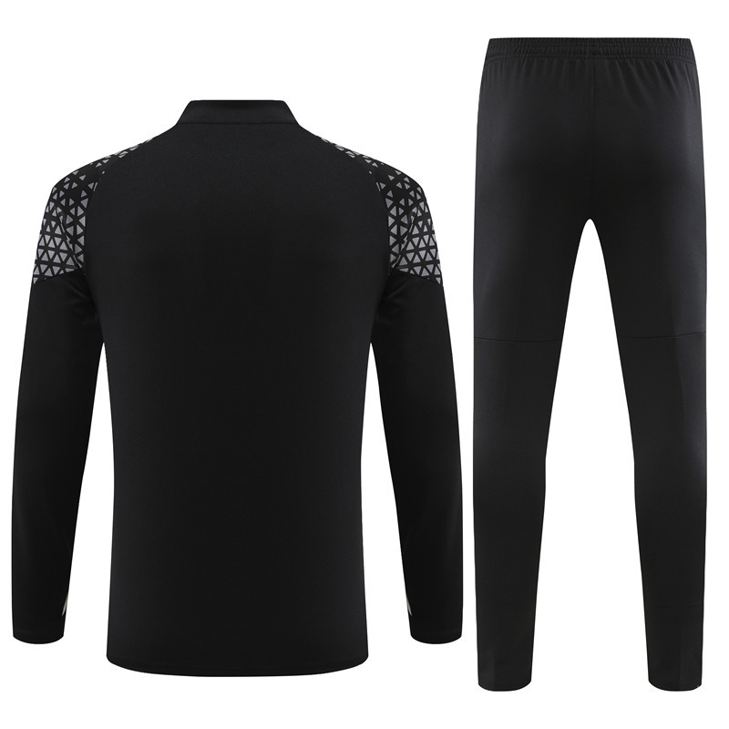 23-24 AC black with gray half zipper sweater tracksuit