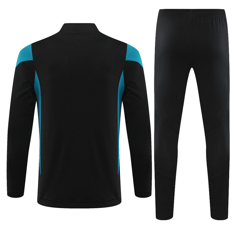 005-51 23-24 Germany black with blue half zipper sweater tracksuit