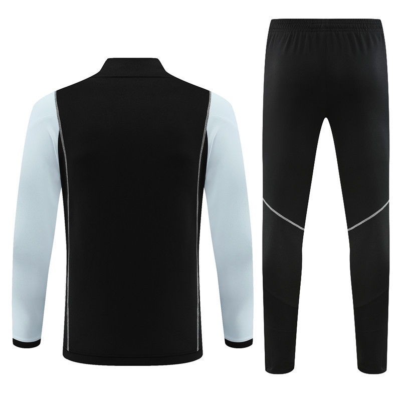 005-57 23-24 Lyon black with light blue half zipper sweater tracksuit