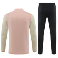 23-24 Lyon light pink with yellow half zipper sweater tracksuit