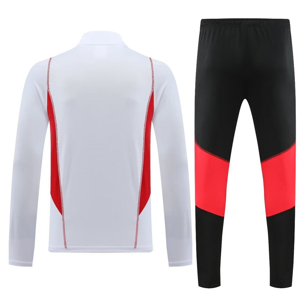 005-6 23-24 Flamengo white half zipper sweater tracksuit