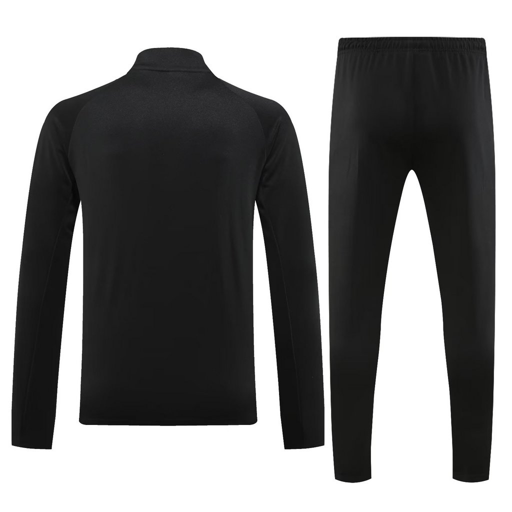 005-6 23-24 AC black with red half zipper training tracksuit