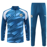005-61 23-24 Man City Camouflage blue half zipper sweater tracksuit