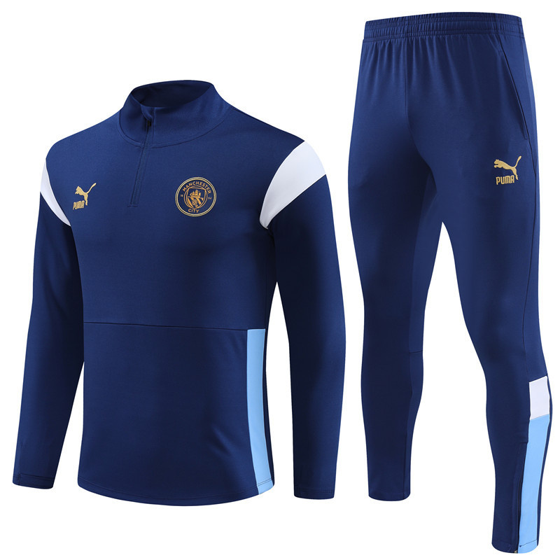 005-67 23-24 Man City navy blue half zipper sweater tracksuit