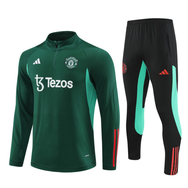 23-24 Manud dark green half zipper training tracksuit - Image 5