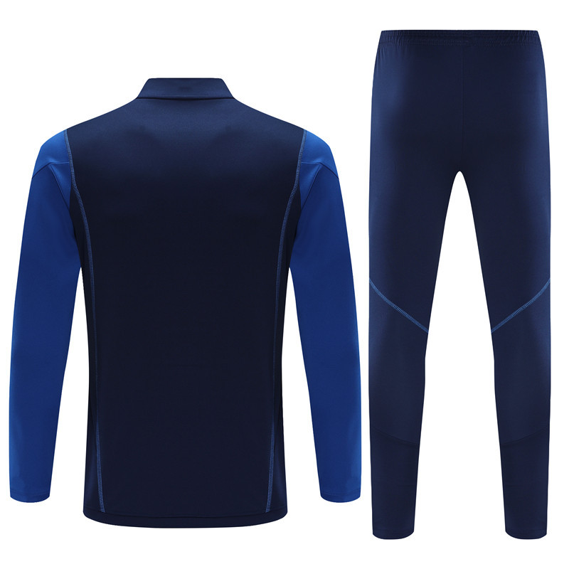 005-73 23-24 Manud navy blue with blue half zipper training tracksuit