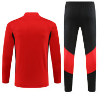 005-75 23-24 Manud red with black half zipper training tracksuit