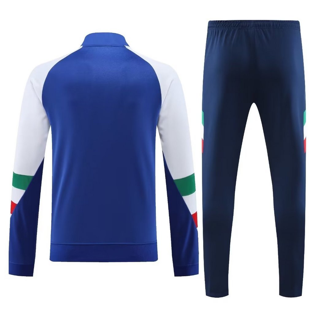 005-8 23-24 Italy blue with white half zipper sweater tracksuit