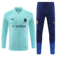 005-80 23-24 Marseille light blue half zipper sweater tracksuit