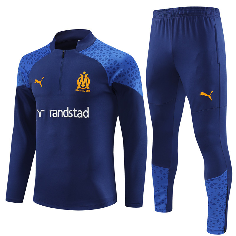 005-83 23-24 Marseille navy blue half zipper sweater tracksuit