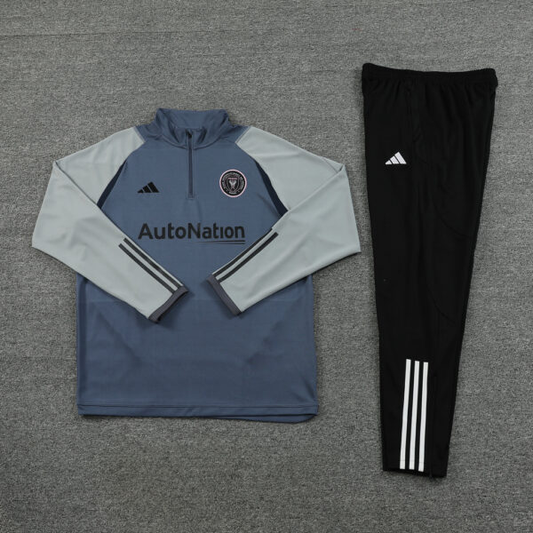 23-24 Miami light blue with gray half zipper sweater tracksuit - Image 5