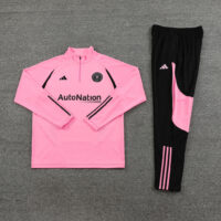 23-24 Miami pink with black half zipper sweater tracksuit