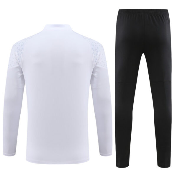 23-24 AC white with black pants half zipper sweater tracksuit - Image 5