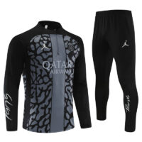 23-24 PS G Jrdan black with grey half zipper sweater tracksuit