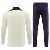 23-24 PS G beige with purple half zipper sweater tracksuit