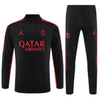 23-24 PS G black with red stripe half zipper sweater tracksuit