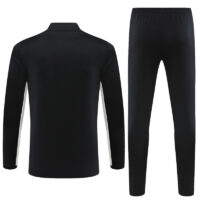 005-96 23-24 PS G black with white stripe half zipper sweater tracksuit