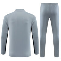 23-24 PS G gray with black stripe half zipper sweater tracksuit
